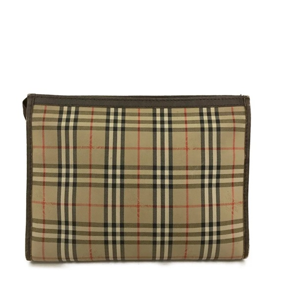 Authentic Burberrys Check Beige Nylon Poach Clutch Bag - Picture 4 of 11